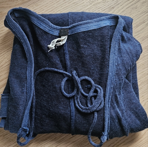 Free People We The Free Affogato Hacci Tunic Top Blue Linen Blend Boho Medium - Picture 11 of 11